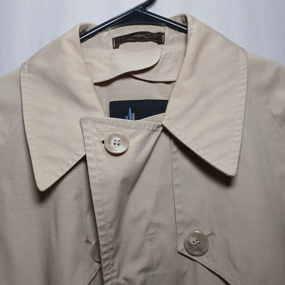 Misty Harbor Womens Trench Coat Medium Beige Button-Down Water-Resistant Classic - Picture 6 of 16